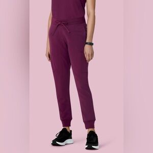 Mandala Drawstring Jogger Scrub Pants in Plum